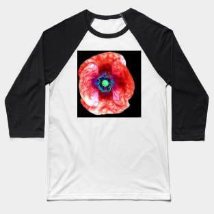 Poppy Flower Close Up Baseball T-Shirt